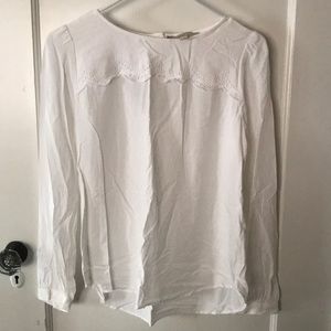 Loft white long sleeve blouse
